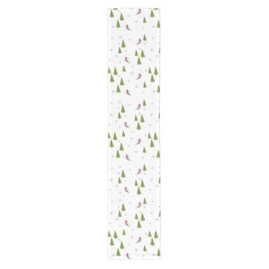 Skiën downhill moderne winter korte tafelloper (Voorkant)