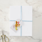 skiën eekhoorn kerstcadeau label cadeaulabel (Met Touw)