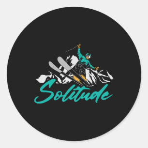 Skiën Eenzaamheid Wintersport Skiën Ronde Sticker