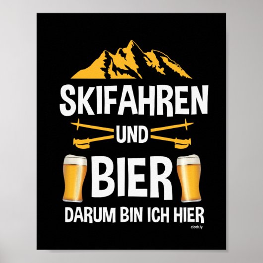 Skiën en bier Apres Ski Party Kostuum Winter Spo Poster (Voorkant)