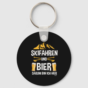 Skiën en bier Apres Ski Party Kostuum Winter Spo Sleutelhanger