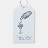 Skiën en martini's leuk tekenen cadeaulabel (Voorkant)