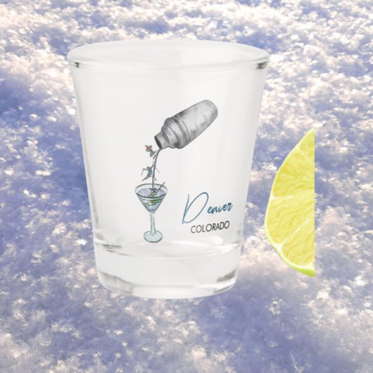 Skiën en martini's shot glas