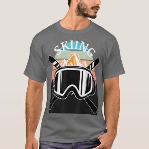 Skien en Snowboarden grafische kaarten met zonnes T-shirt