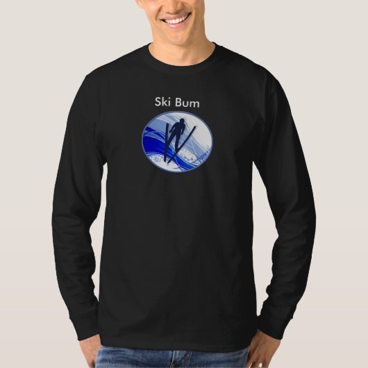 Skiën en Snowflakes T-shirt (Voorkant)