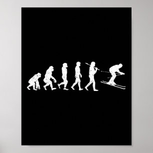 Skiën Evolutie Wintersport Afdaling Ski Snowboa Poster
