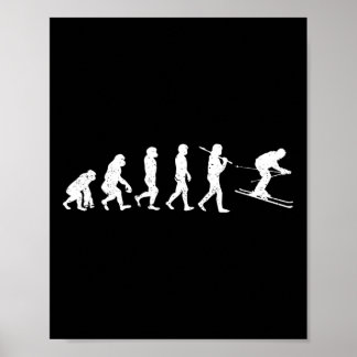 Skiën Evolutie Wintersport Afdaling Ski Snowboa Poster