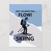 Skiën gaat gewoon met de flow skiën briefkaart (Voorkant)