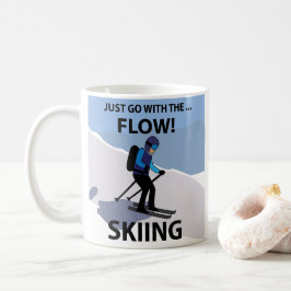 Skiën gaat gewoon met de flow skiën koffiemok