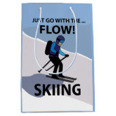 Skiën gaat gewoon met de flow skiën medium cadeauzakje (Voorkant)