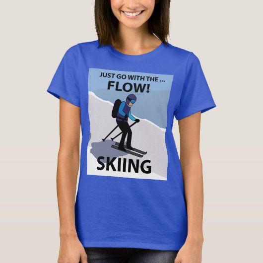 Skiën gaat gewoon met de flow skiën t-shirt (Voorkant)