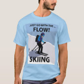 Skiën gaat gewoon met de flow skiën t-shirt (Voorkant)