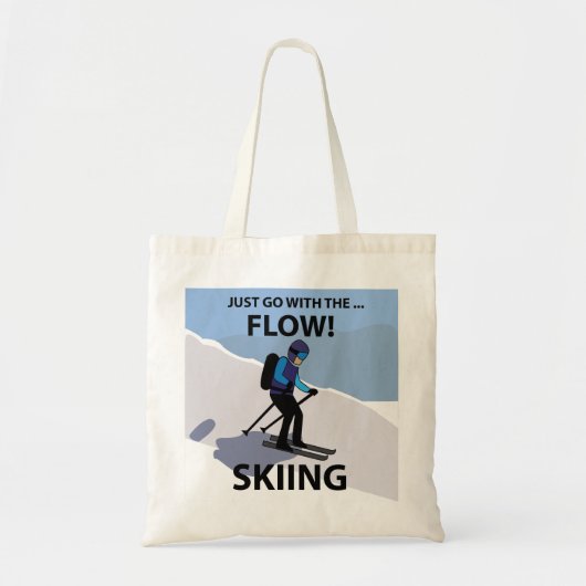 Skiën gaat gewoon met de flow skiën tote bag (Voorkant)