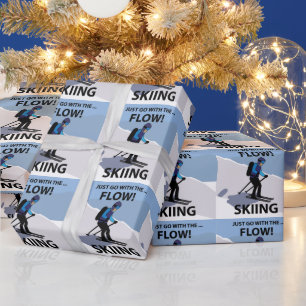 Skiën Gewoon Mee Met De Stroom Skiën Cadeaupapier