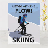 Skiën Gewoon Mee Met De Stroom Skiën Kaart (Gele Bloem)