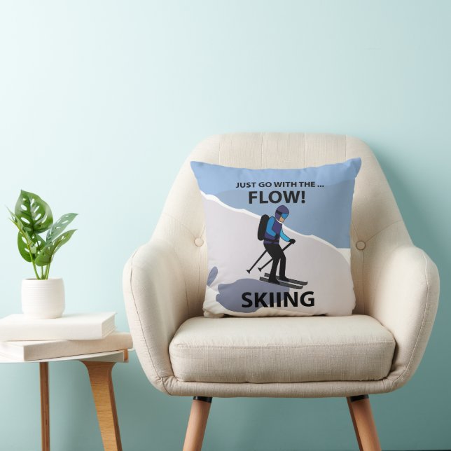 Skiën Gewoon Mee Met De Stroom Skiën Kussen (Stoel)