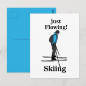 Skiën, gewoon vloeiende skiër briefkaart (Voorkant / Achterkant)
