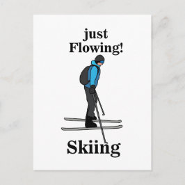 Skiën, gewoon vloeiende skiër briefkaart