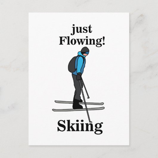 Skiën, gewoon vloeiende skiër briefkaart (Voorkant)