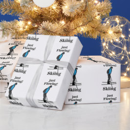 Skiën, gewoon vloeiende skiër cadeaupapier
