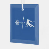 Skiën Glas Ornament (Voorkant links)