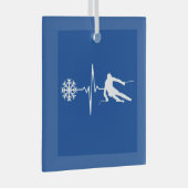 Skiën Glas Ornament (Voorkant Rechts)
