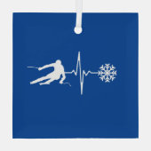 Skiën Glas Ornament (Achterkant)