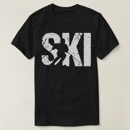 skiën grappig cadeau winterskis t-shirt (Design voorkant)
