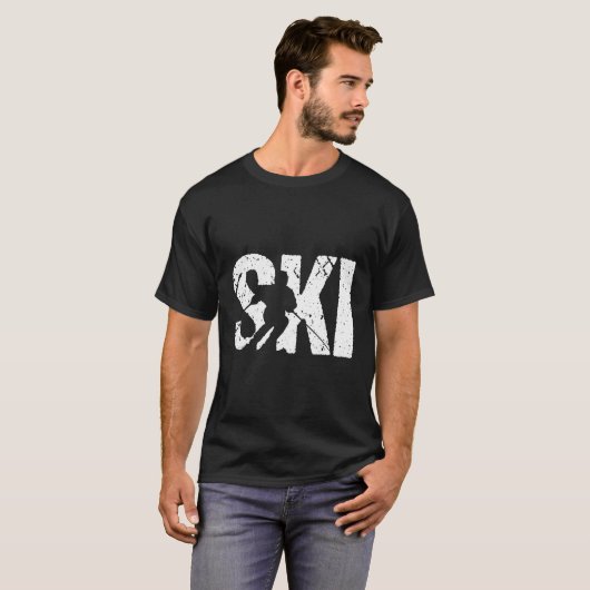  skiën Grappig cadeau wintersport ski's T-shirt (Voorkant volledig)