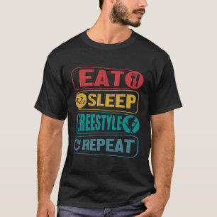 Skiën Grappig Eet Slaap Freestyle Sneeuw Ski Lover T-shirt