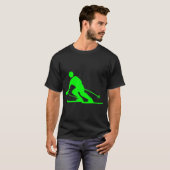 Skiën - Groen T-shirt (Voorkant volledig)