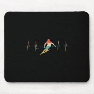 Skiën Hartslag Retro ECG ECG Ski Muismat