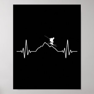 Skiën Hartslag Ski-cadeau voor Skiërs _1 Poster