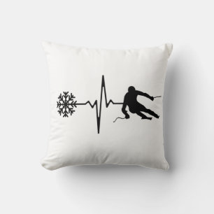 Skiën - Hartslag Skisport Cadeau Kussen