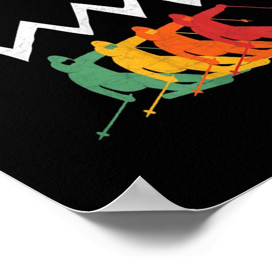 Skiën Heavenly California Retro Skiën Lake Tacute  Poster (Hoek)