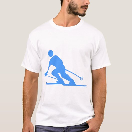 Skiën - Hemelblauw T-shirt (Voorkant)