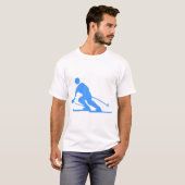 Skiën - Hemelblauw T-shirt (Voorkant volledig)
