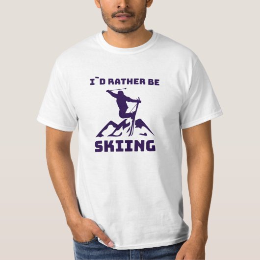 Skiën - Ik zou liever grappig skiën T-shirt (Voorkant)