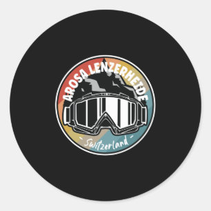 Skiën in Arosa Lenzerheide Zwitserland Ronde Sticker