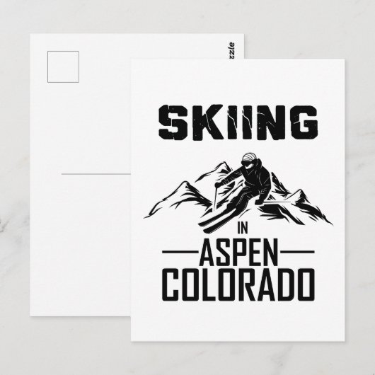 Skiën in Aspen, Colorado Briefkaart (Voorkant / Achterkant)