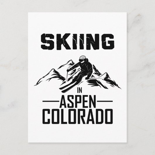 Skiën in Aspen, Colorado Briefkaart (Voorkant)