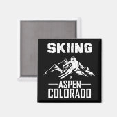 Skiën in Aspen, Colorado Magneet (Voorkant / Achterkant)
