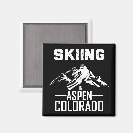 Skiën in Aspen, Colorado Magneet (Voorkant / Achterkant)