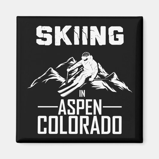 Skiën in Aspen, Colorado Magneet (Voorkant)