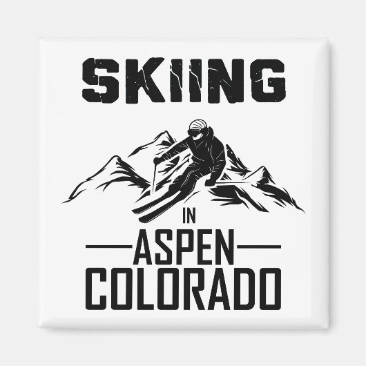 Skiën in Aspen, Colorado Magneet (Voorkant)