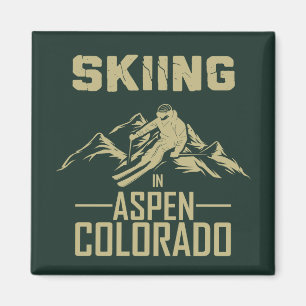 Skiën in Aspen, Colorado Magneet