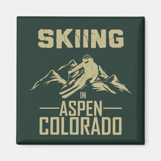 Skiën in Aspen, Colorado Magneet (Voorkant)
