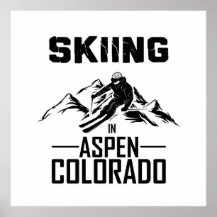 Skiën in Aspen, Colorado Poster