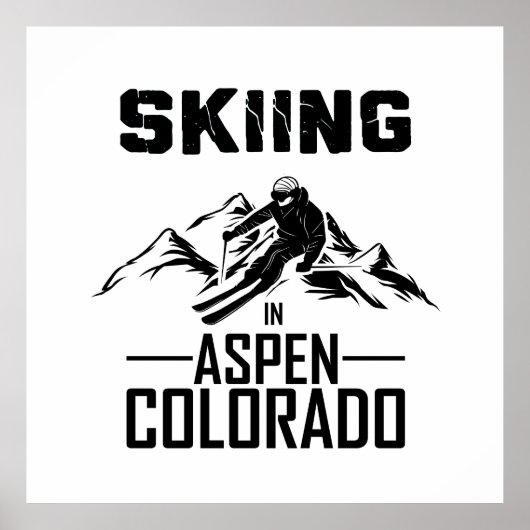 Skiën in Aspen, Colorado Poster (Voorkant)