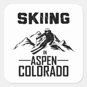 Skiën in Aspen, Colorado Vierkante Sticker